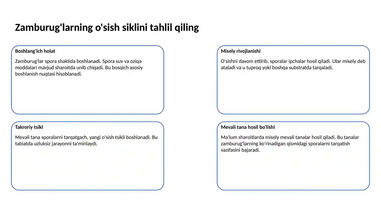 Zamburuglar ularning morfologiyasi va strukturasi va ularni organish usullari 3