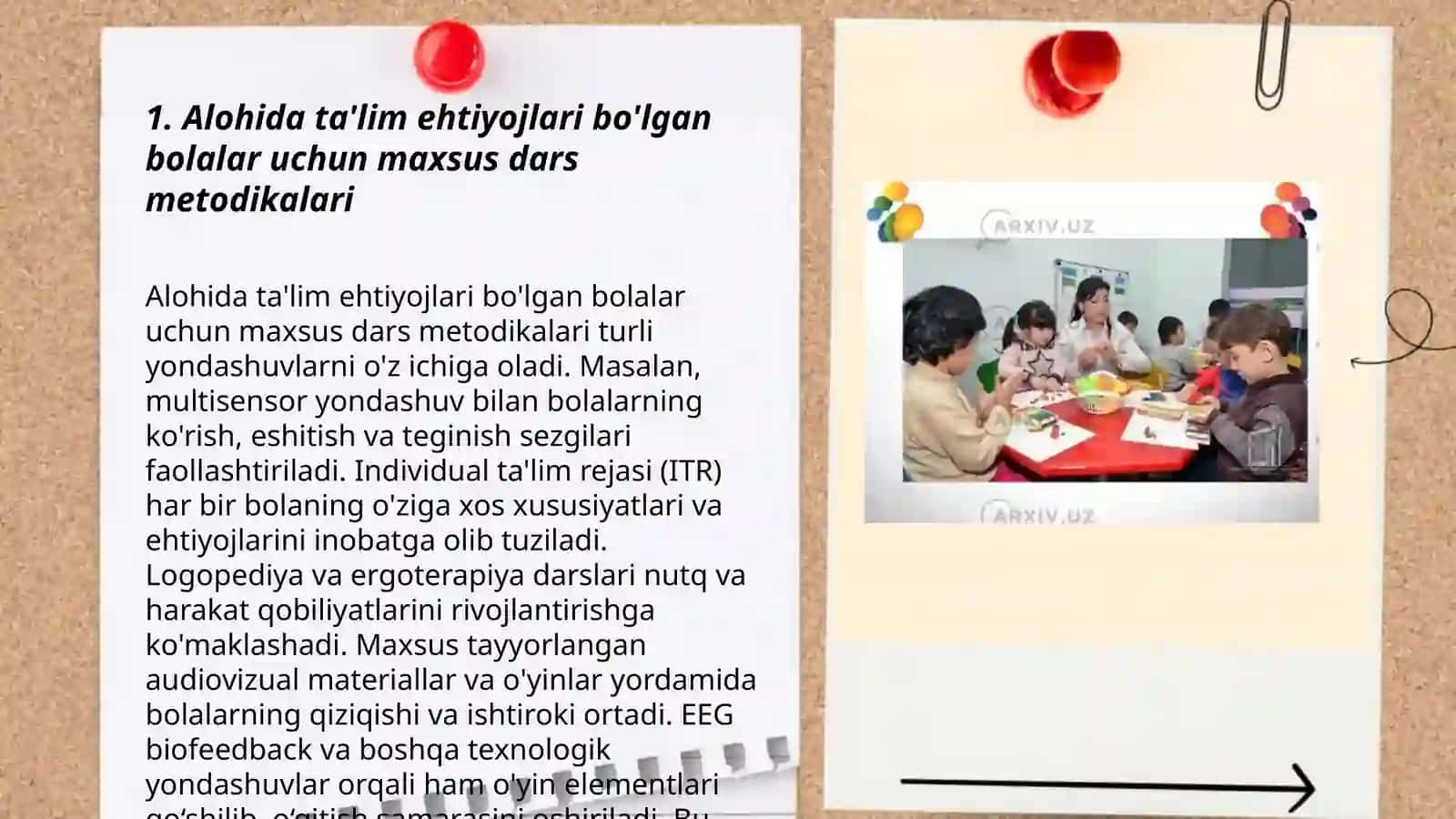 Alohida ta'lim ehtiyojlari bo'lgan bolalarni zamonaviy ananaviy o'qitish usullari 3