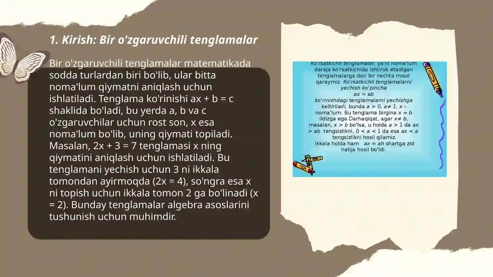 Bir ozgaruvchili tenglamlar bilan yechiladigan masalar yechishga orgatish 3