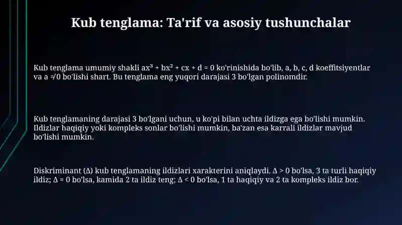 Kub tenglama 3