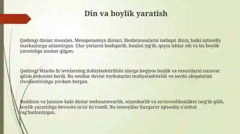 Diniy muassasalarning iqtisodiy roli va qudrati 3