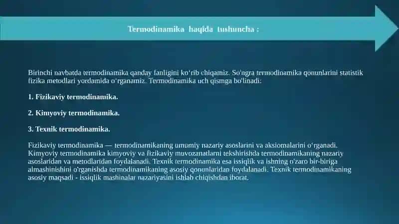 Termodinamik tizimlar: ochiq, yopiq va izolyatsiyalangan tizimlar 3
