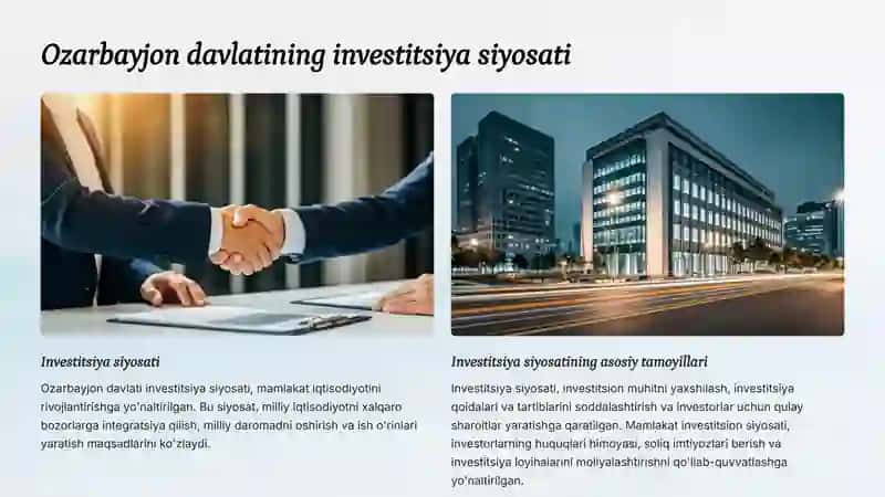 Ozarbayjon investitsiyasi 3