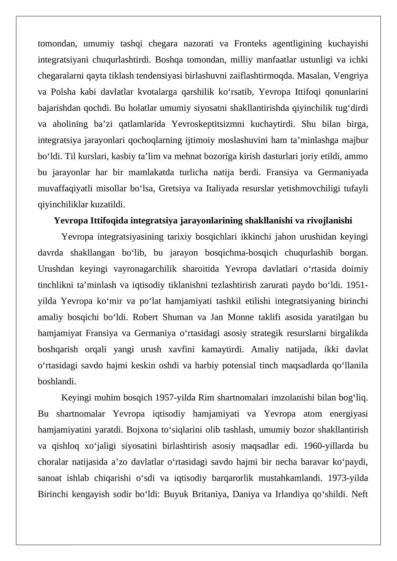 Yevropa Ittifoqidagi integratsiya jarayonlari. Qochoqlar masalasining keskinlashuvi 3