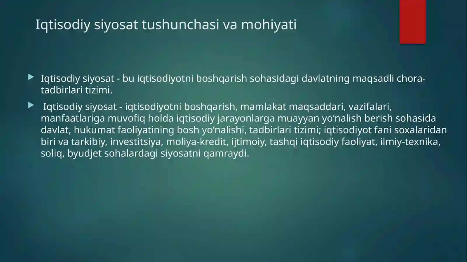 IQTISODIY SIYOSAT MO’MINJONOV JASURBEK 44-23 GURUH 3