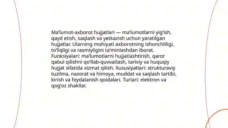 Maʼlumot-axborot hujjatlari 3