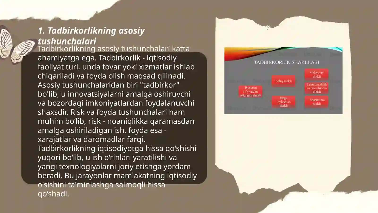 Tadbirkorlik faoliyati va shakllari 3