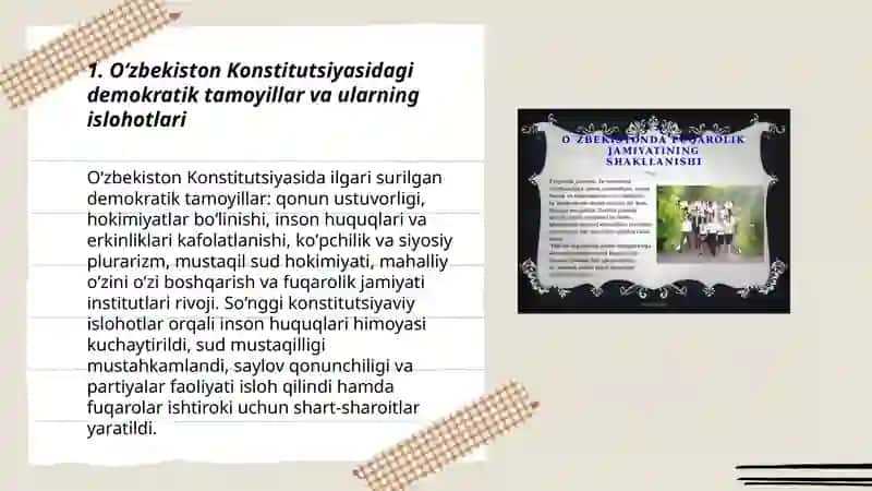 Oʻzbekistonda demokratik, fuqorolik jamiyati asoslarining shakllanishi 3
