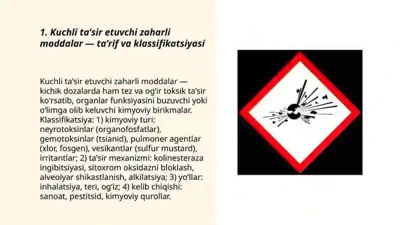 Kuchli taʼsir etuvchi zaharli moddalar 3