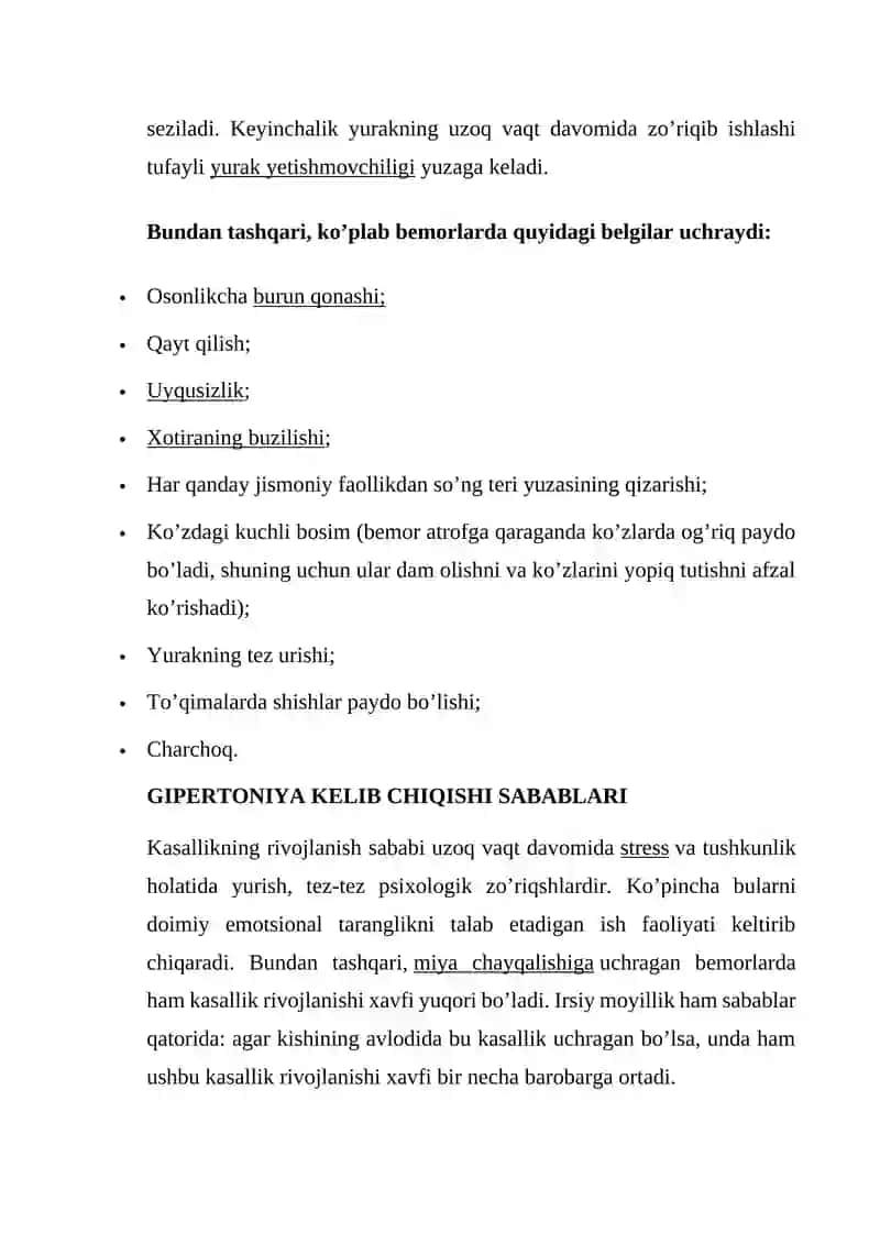 QON BOSIMI OSHISHI (GIPERTONIYA) — SABABLARI, BELGILARI, TASNIFI, DAVOLASH 3