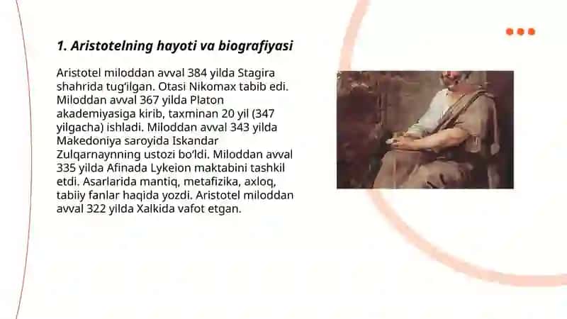 Aristotelning hayoti va biografiyasi 3