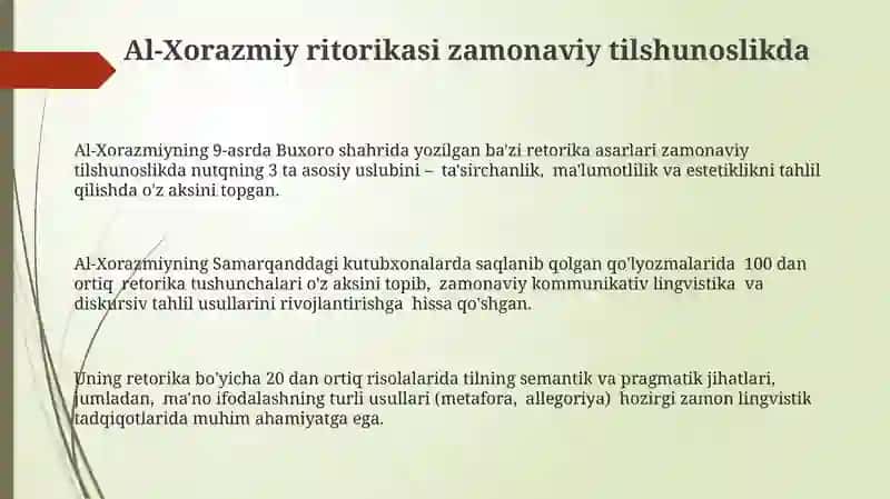 Al-Xorazmiy ritorikasi zamonaviy tilshunoslikda 3