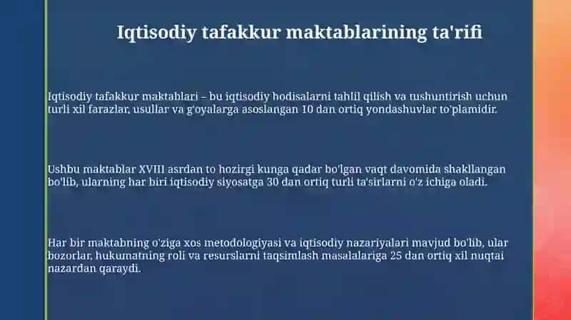 Iqtisodiyot nazaryasi fanidan oqimlar 3