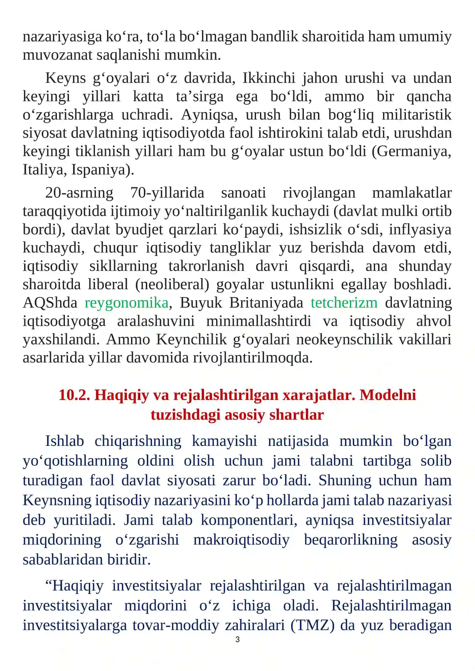 KEYNS MODELLARI VA FILLIPS EGRI CHIZIG‘I 3