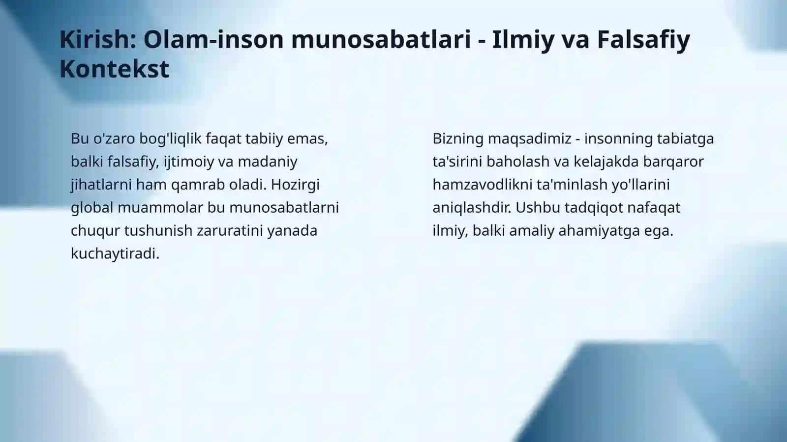 olam va odam munosabatlarini o'rganishning ahamiyati 3