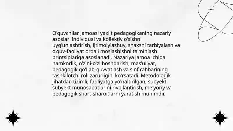 O'quvchilar jamoasi yaxlit pedagogikaning asosiy shakli 3