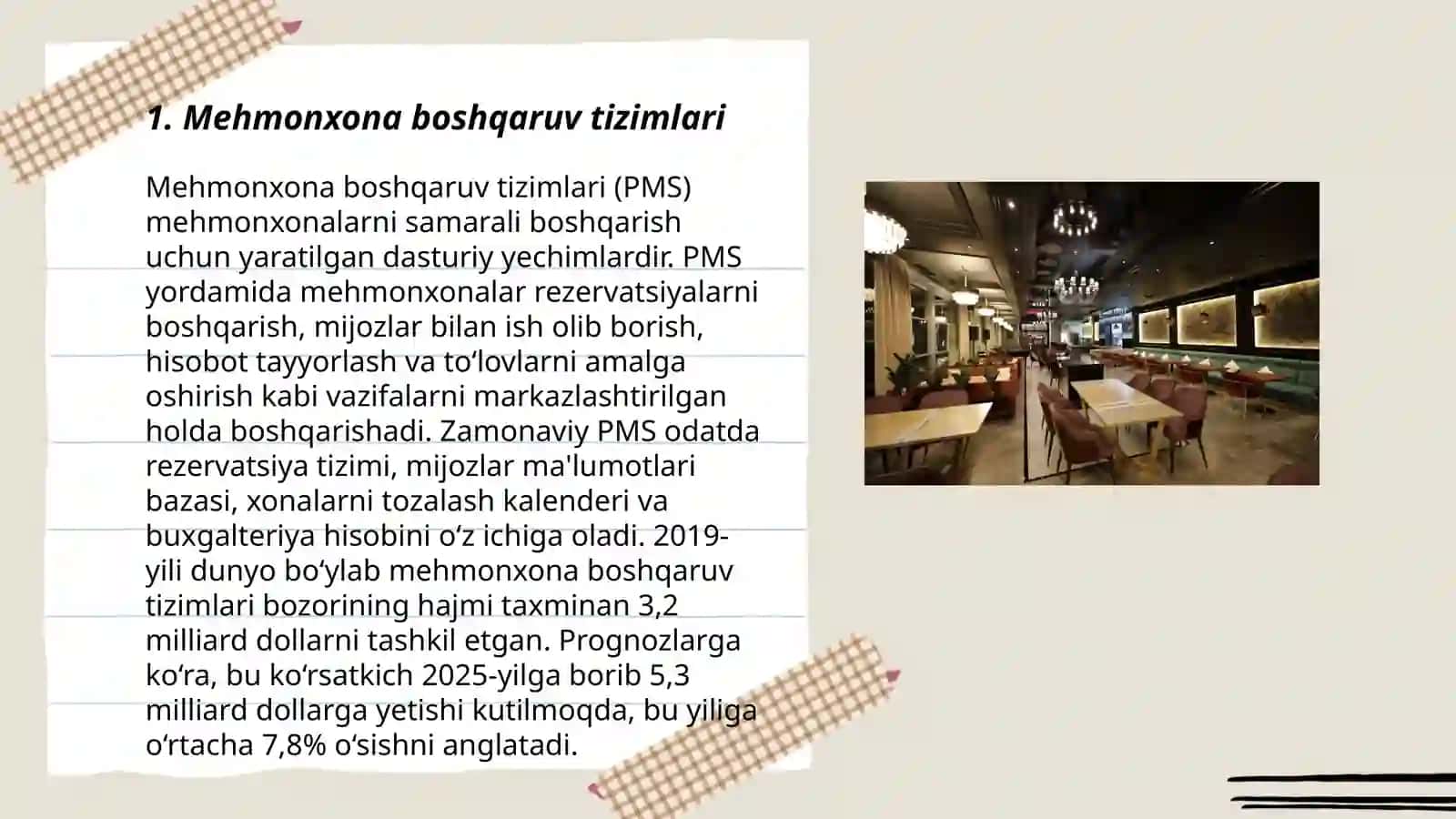 Mehmonxona va restoran biznesi sanoati 3