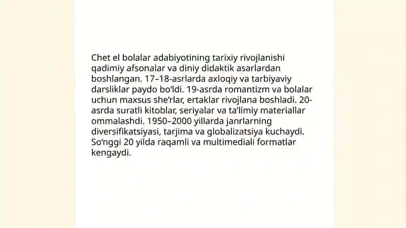 Chet el bolalar adabiyotining umumiy tahlili 3