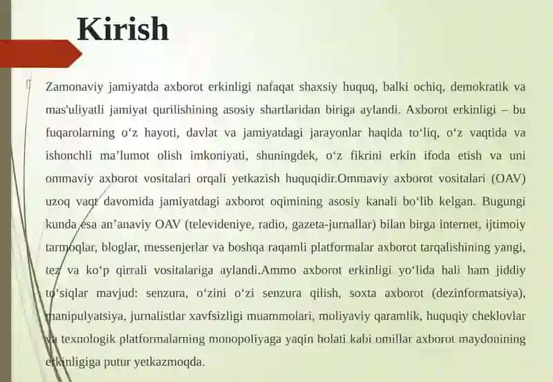 OMMAVIY AXBOROT VOSITALARI ORQALI AXBOROT ERKINLASHUVI YO‘LLARI 3