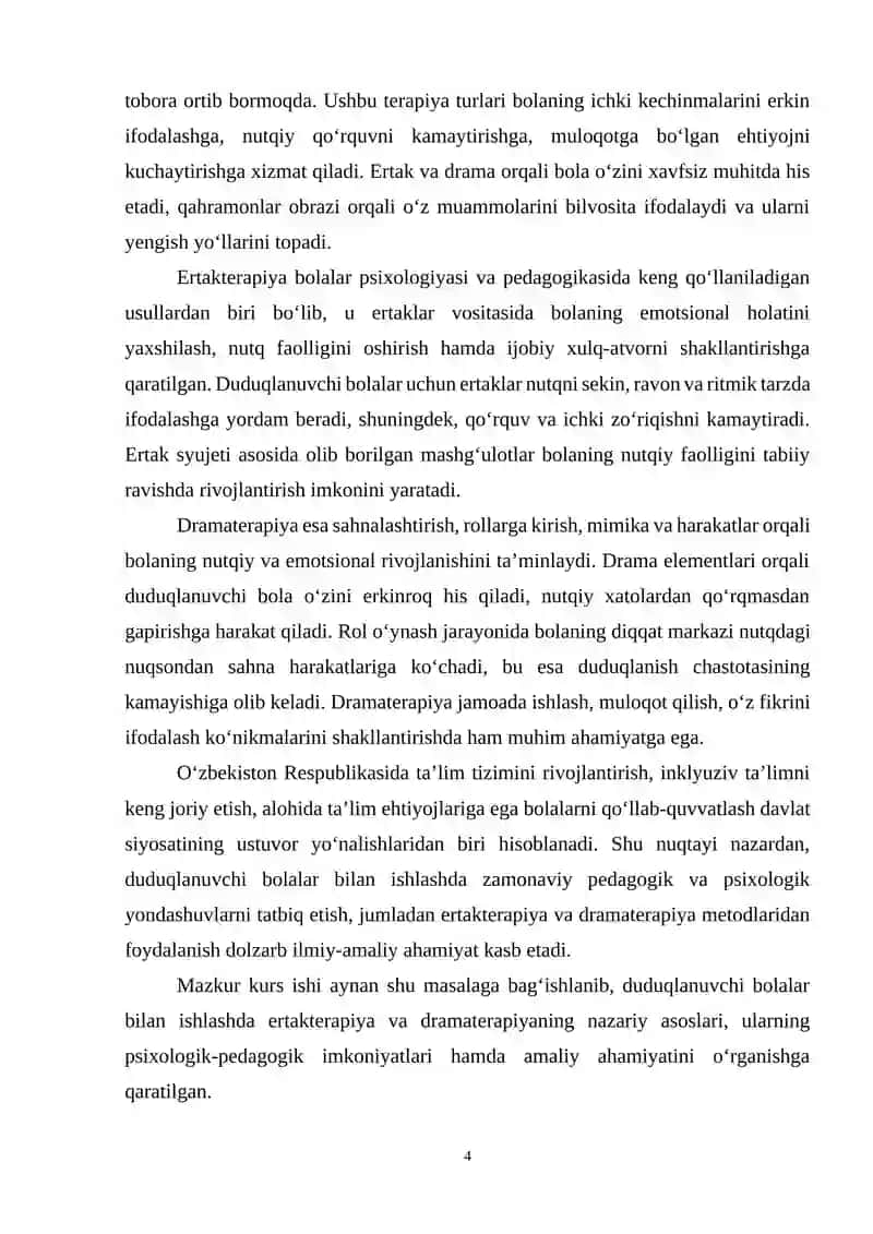 Duduqlanuvchi bolalar bilan ishlashda ertakterapiya va drammaterapiyaning ahamiyati 3