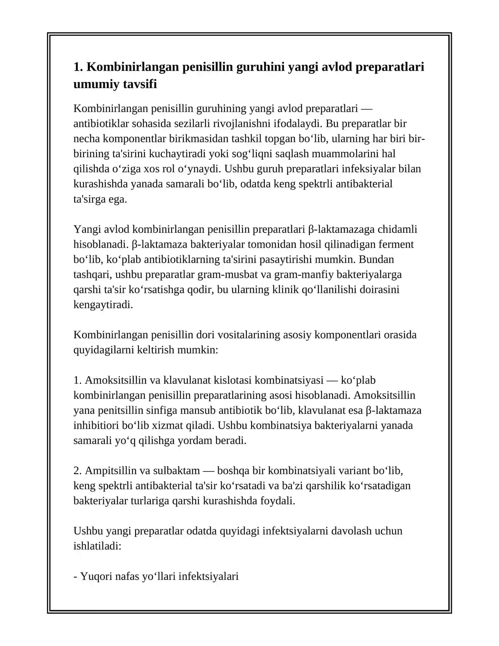 Yangi avlod kombinirlangan penisillin preparatlari 3
