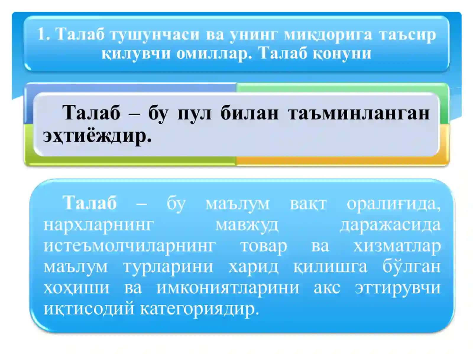 Талаб ва таклифни иқтисодий жиҳатдан таҳлил қилиш 3