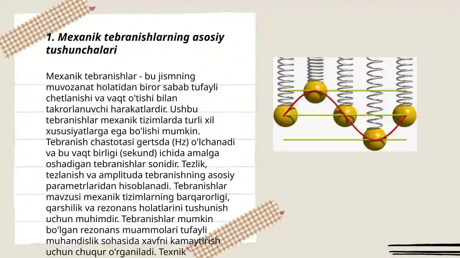 Mexanik tebranishlar va toʻlqinlar 3