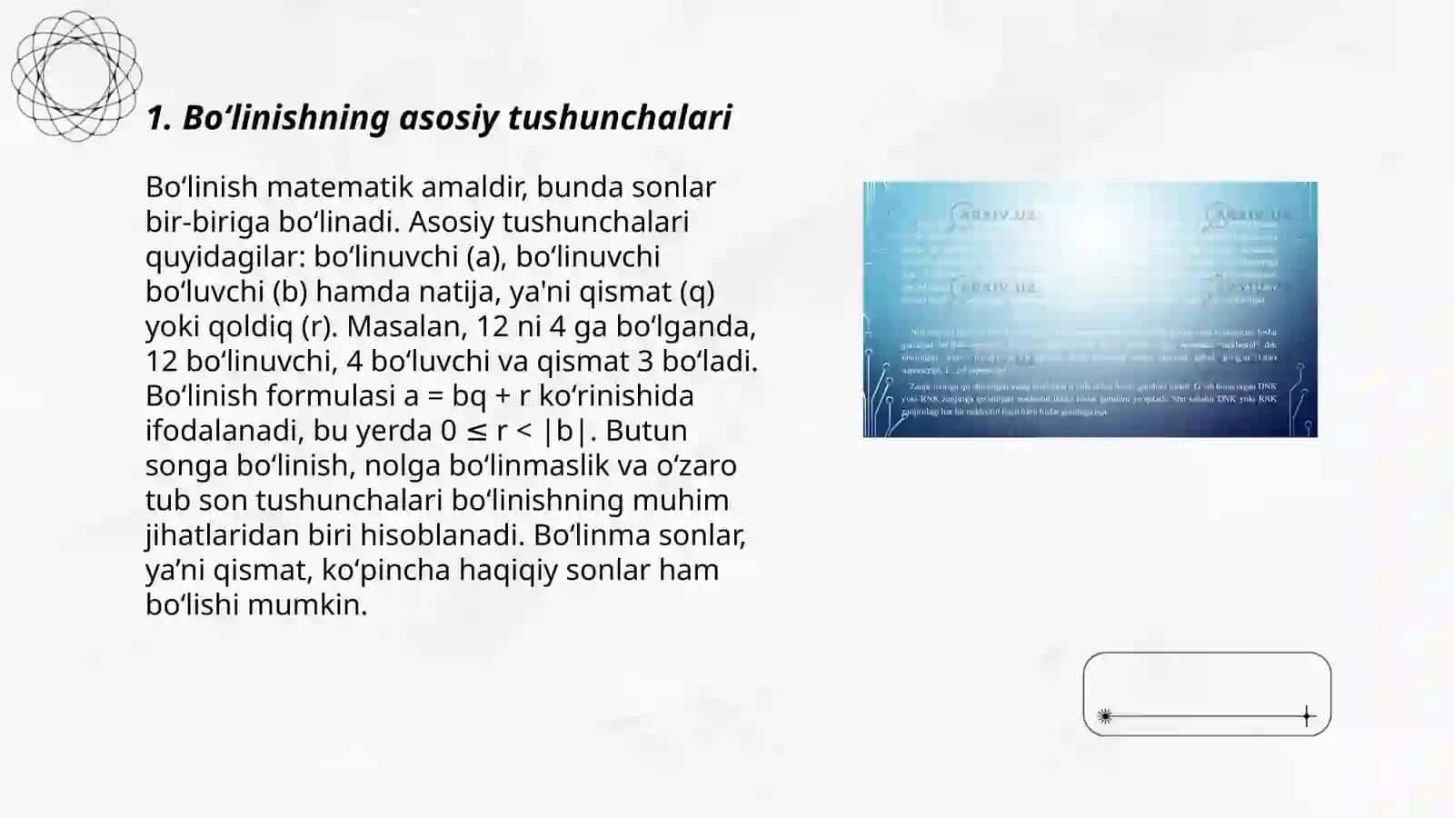 Boʻlinish alomatlari.Yevklid va Eratosfen hayoti va ijodi haqida 3
