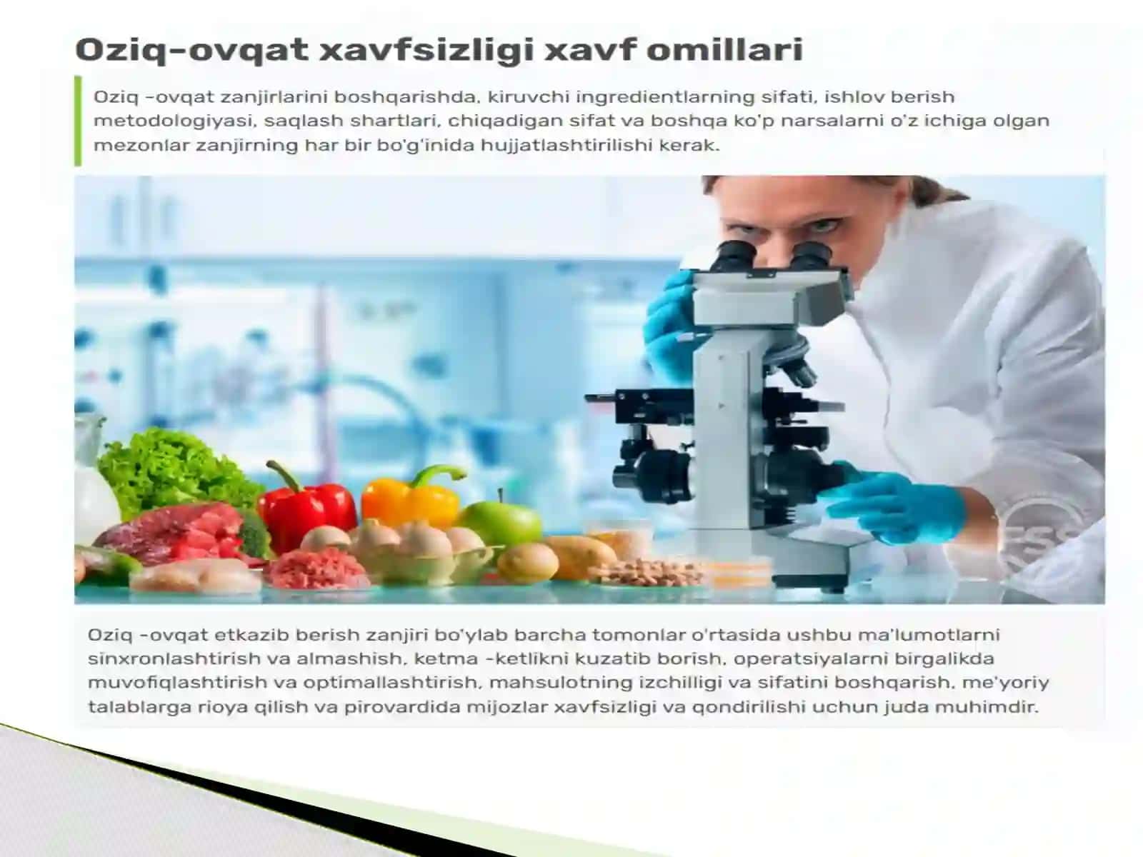 Oziq-ovqat xavfsizligi va qishloq ho'jaligini rivojlantirish 3