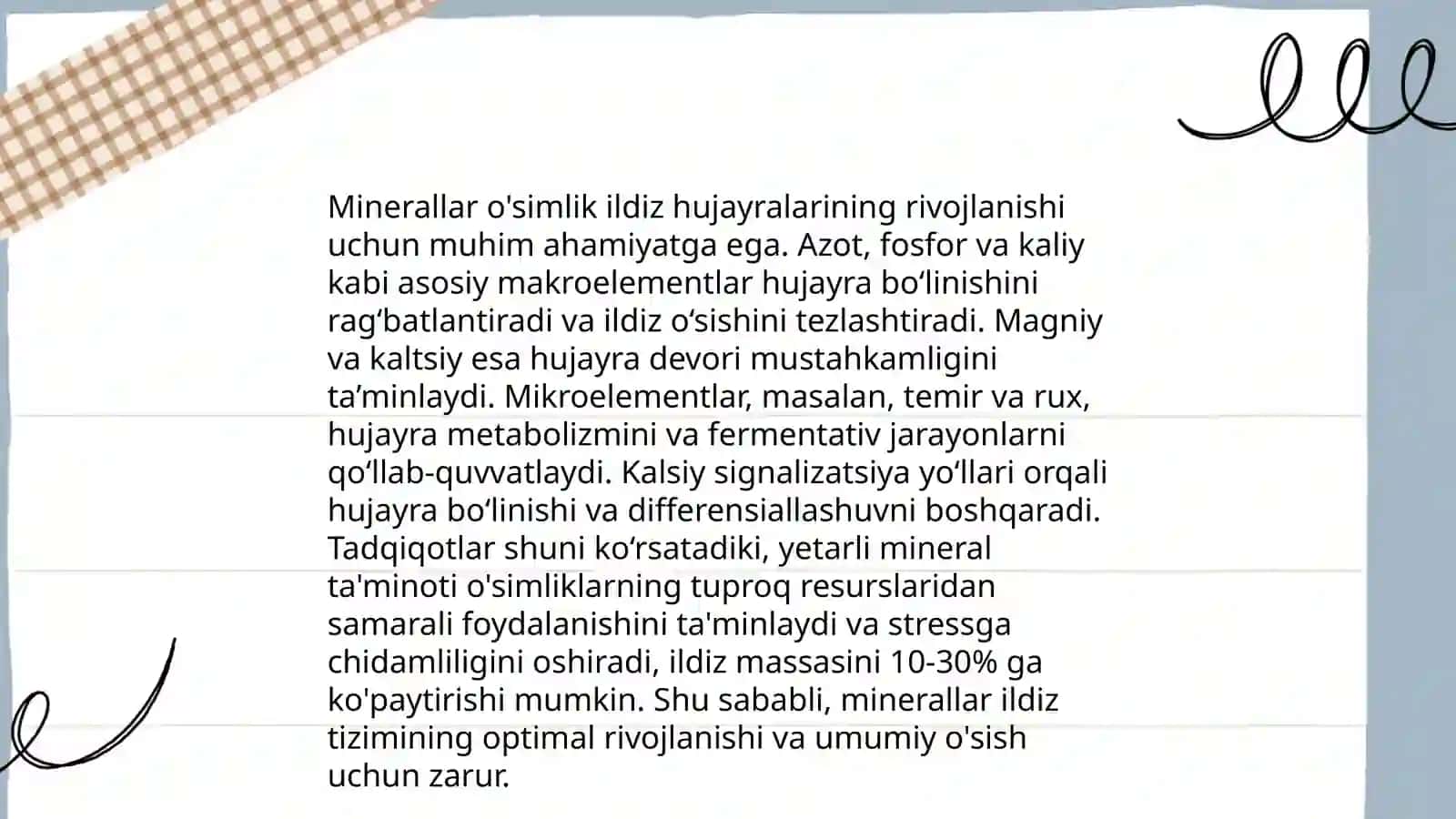Mineral moddalarning yosh organizm uchun ahamiyati 3