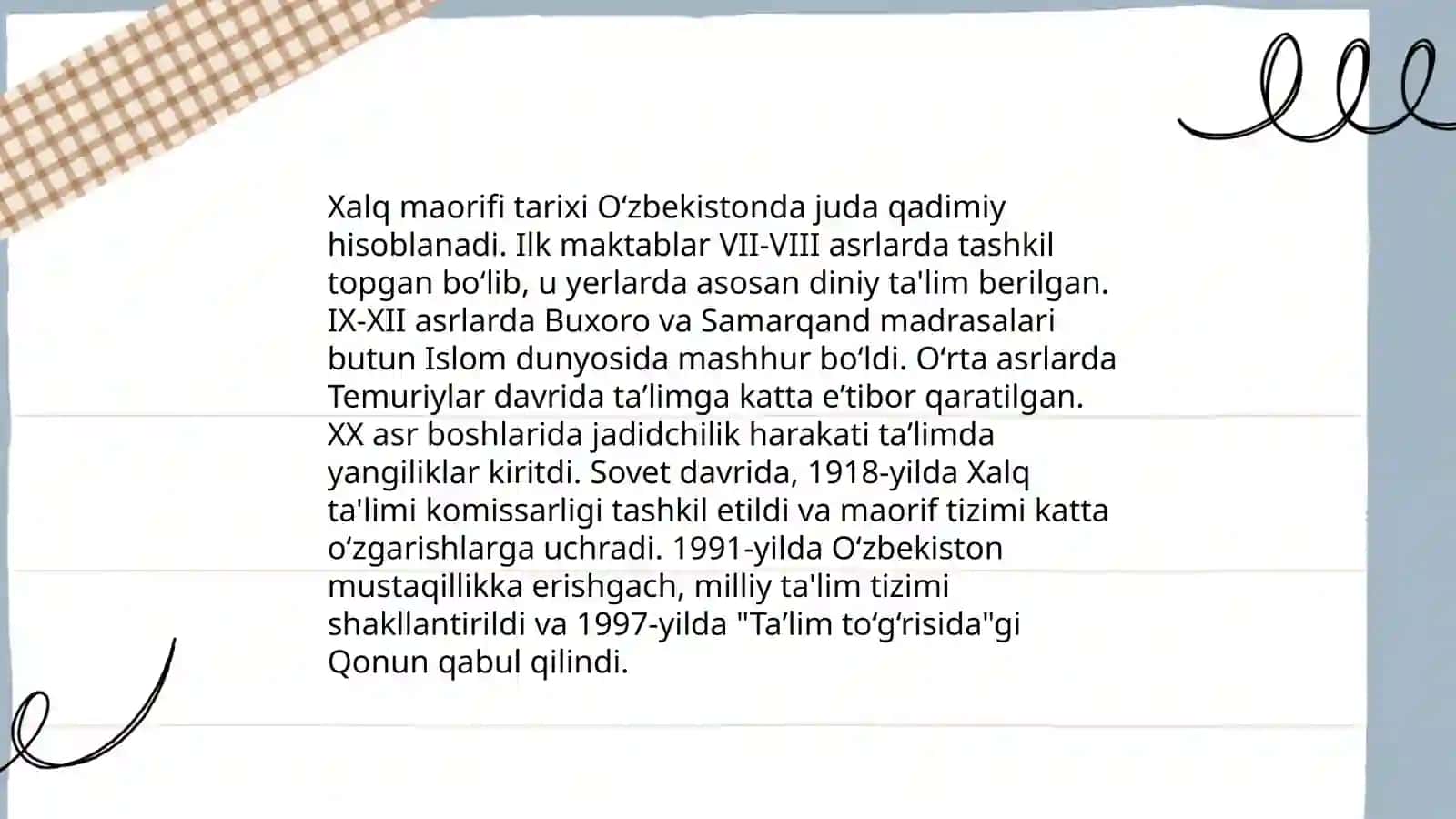 Òzbekistonda xalq maorifi va pedagogika 3
