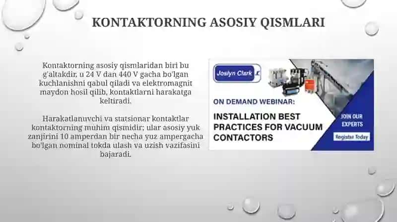 Kontaktorlar ishlatilishini tekshish 3