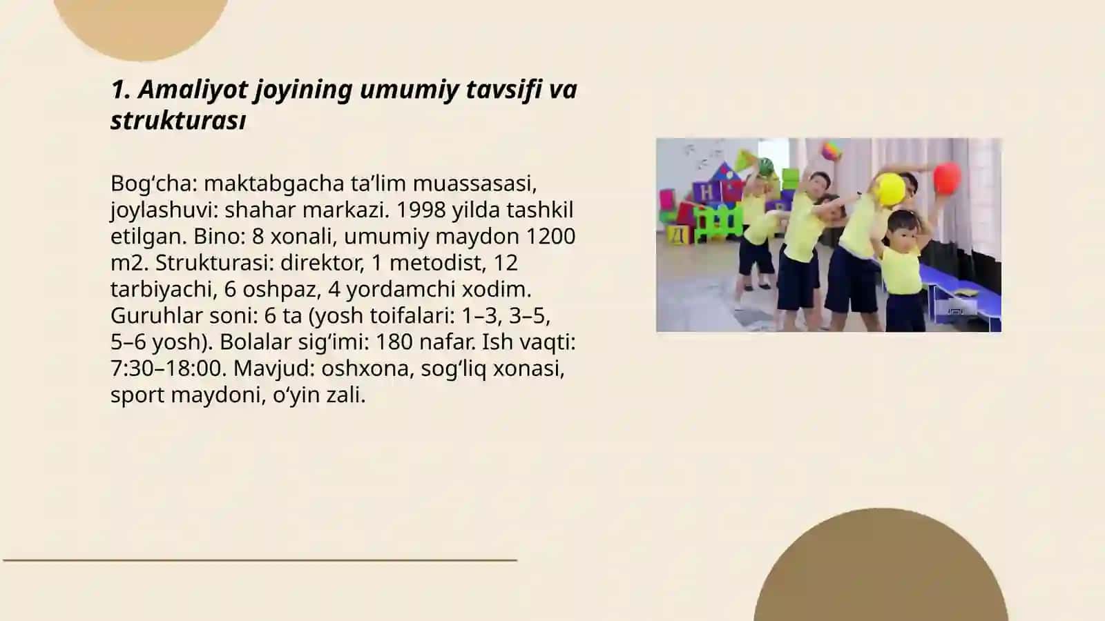 Maktabgacha taʼlim tashkilotida malakaviy amaliyot hisoboti 3