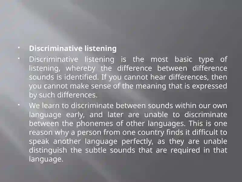 Discriminative listening 3