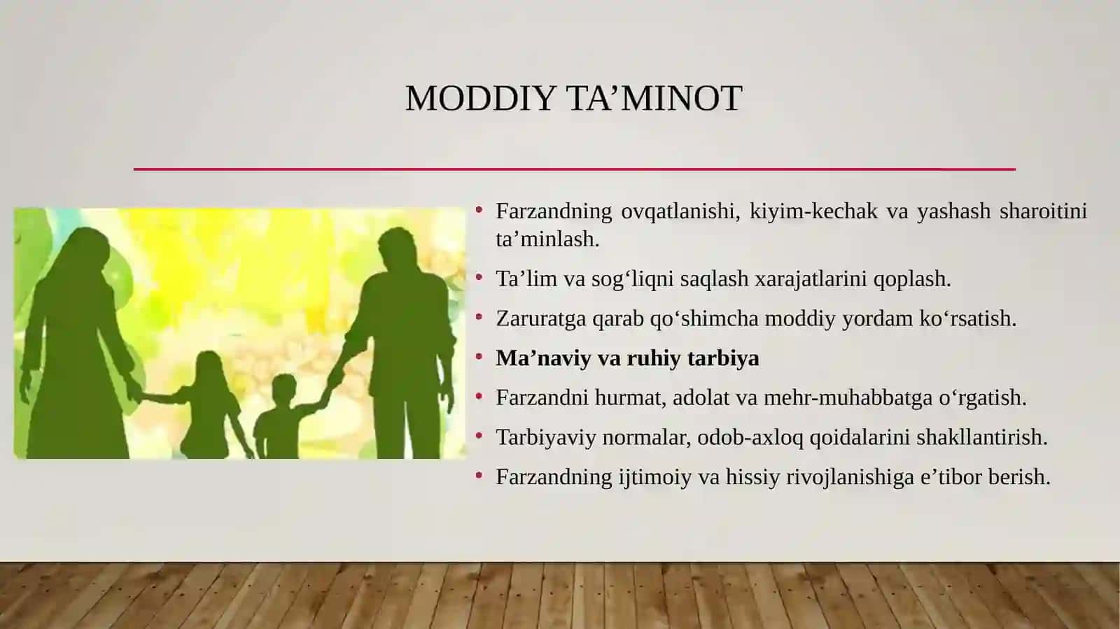 Ota-onalarning farzand oldidagi majburiyatlari 3