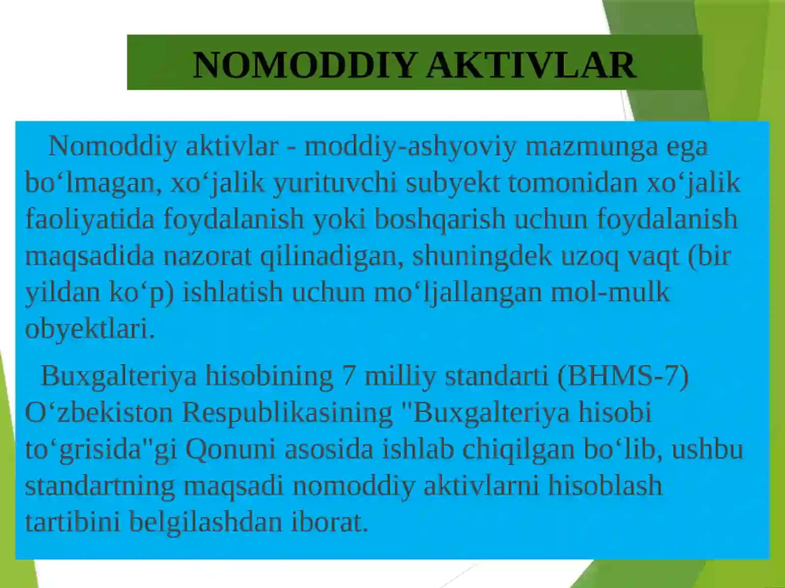 Nomoddiy aktivlar hisobi 3