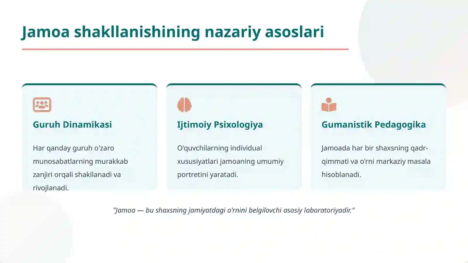 SINF JAMOASINI SHAKLLANTIRISHNING ASOSIY BOSQICHLARI 3