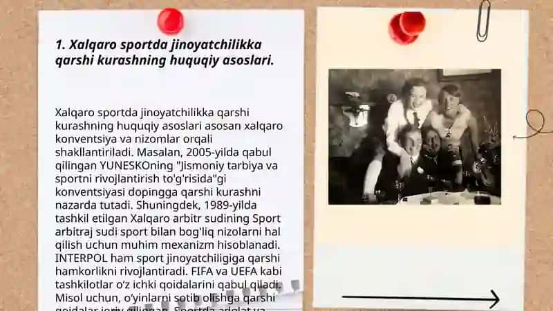 Xalqaro sport munosabatlari sohasida jinoyatchilikka qarshi kurash masalalarining huquqiy tartibga solinishi Xalqaro sportga oid nizolarni kõrib chiqish va hal qilishning huquqiy tartibga solinishi 3