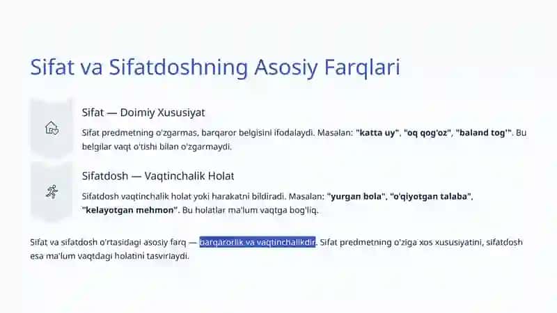Sifat va Sifatdosh Munosabati: O'zbek Tilida Grammatik Tahlil 3