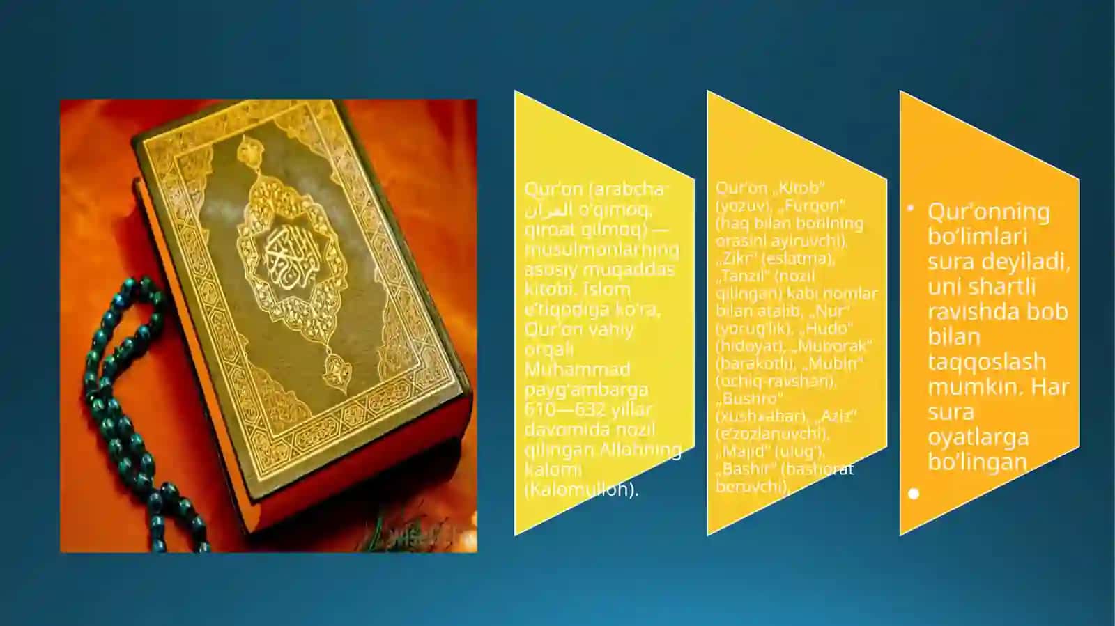 QUR’ONI KARIM. SHARQ XALQLARINIG DINIY, ILMIY VA MA’NAVIY MEROSI 3