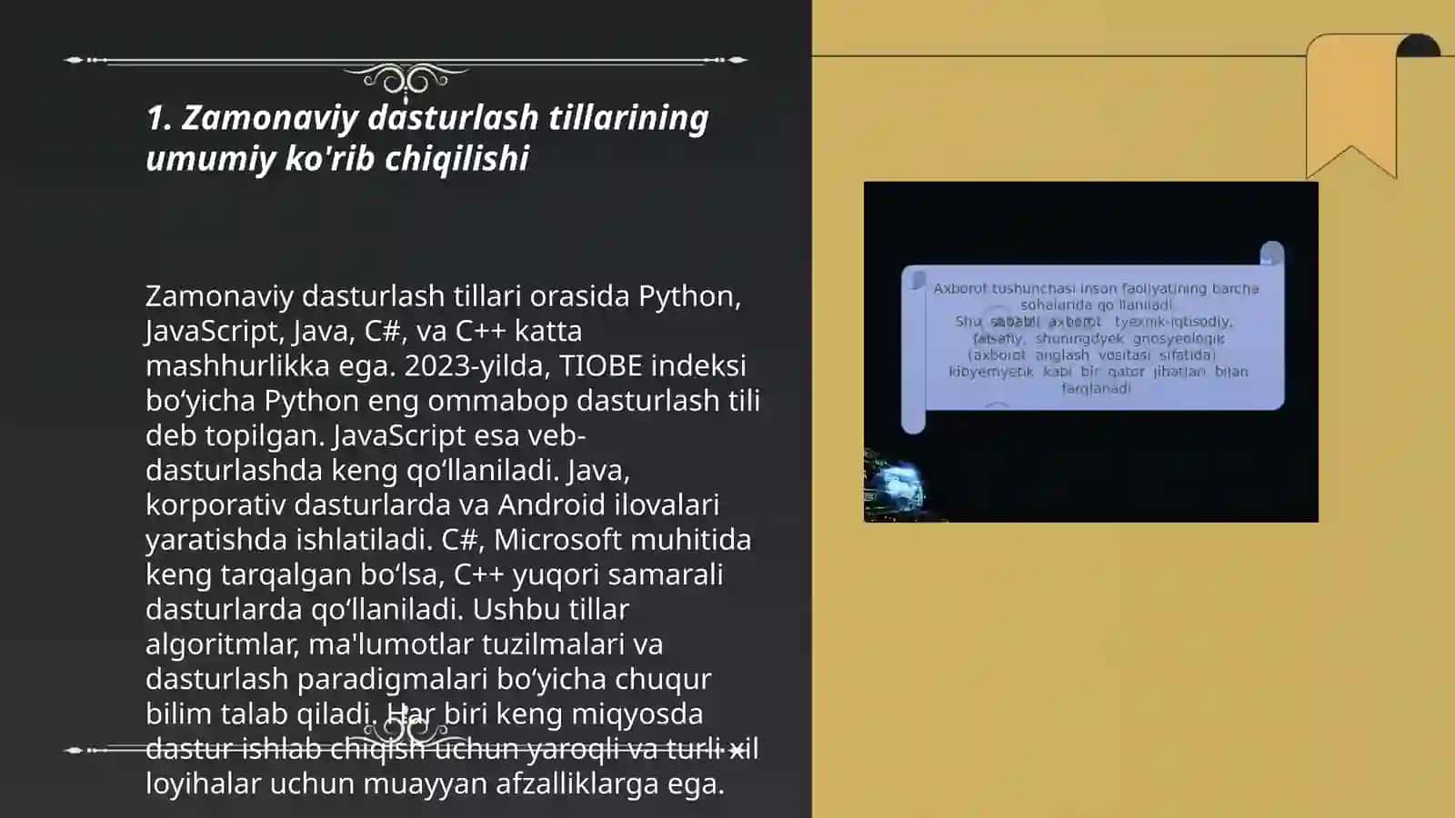 Zamonaviy dasturlash tillari tahlili 3