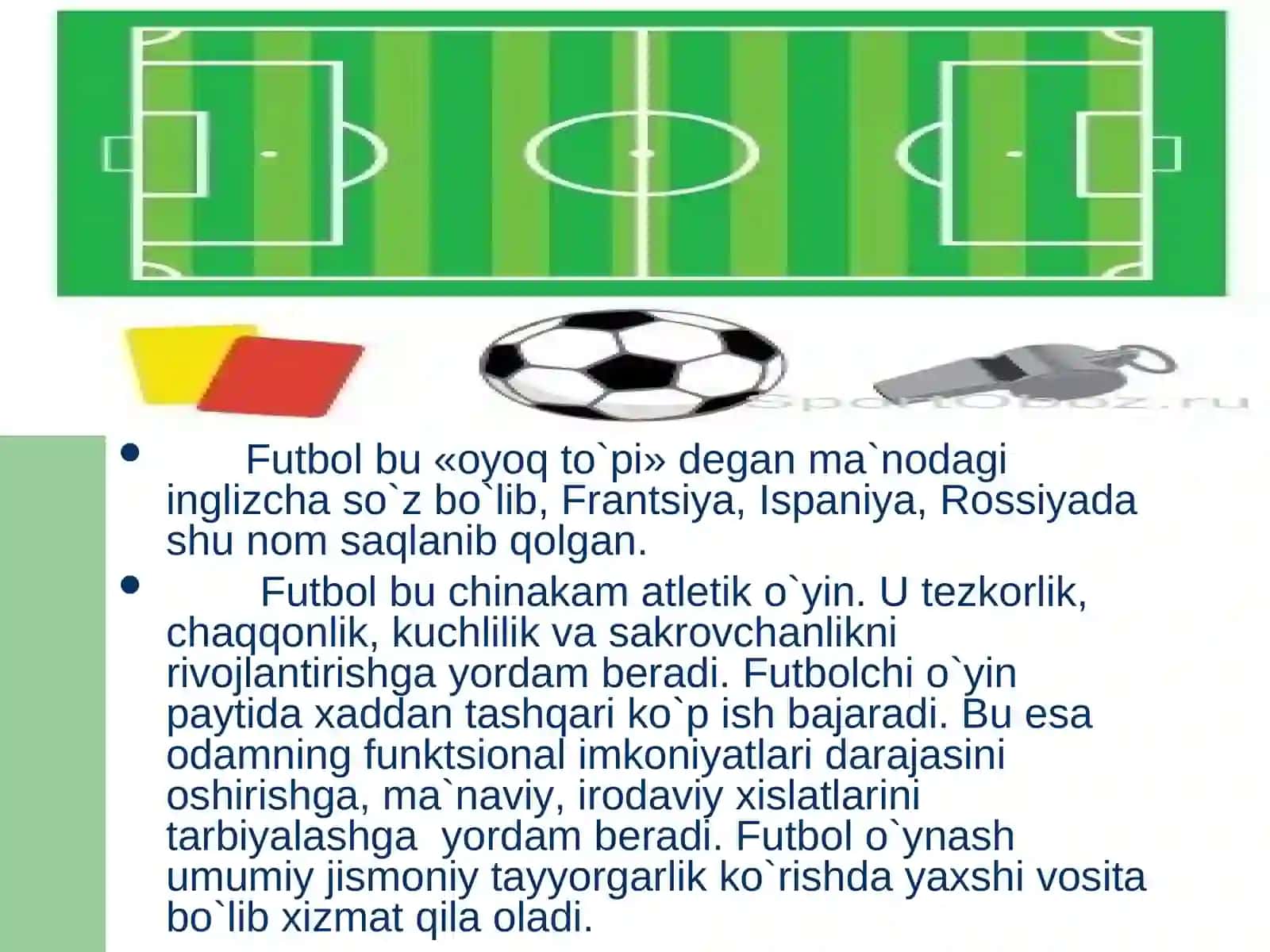 Futbol o`yinning texnikasi tasnifi 3