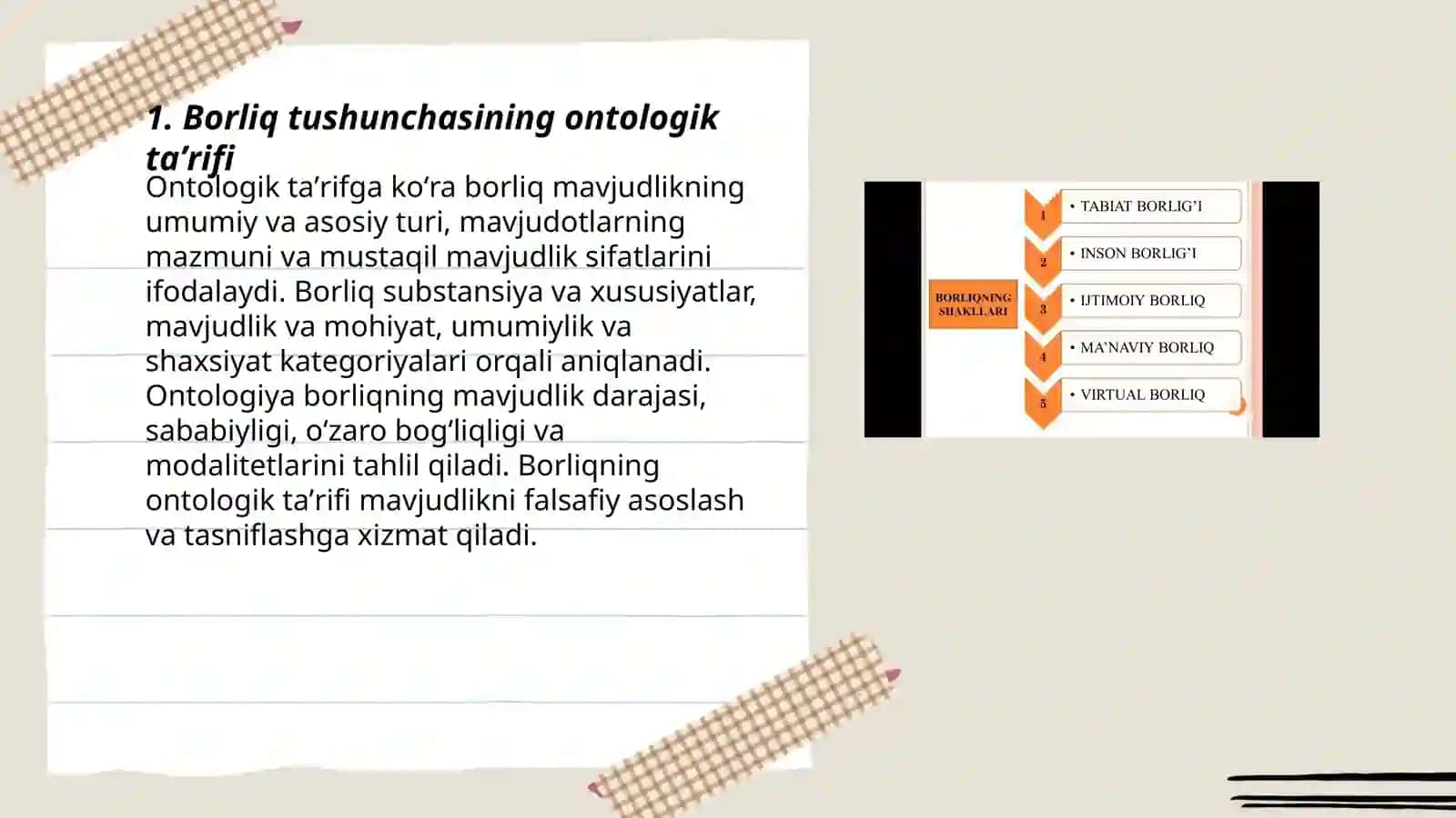 Borliq falsafasi ontologiya 3