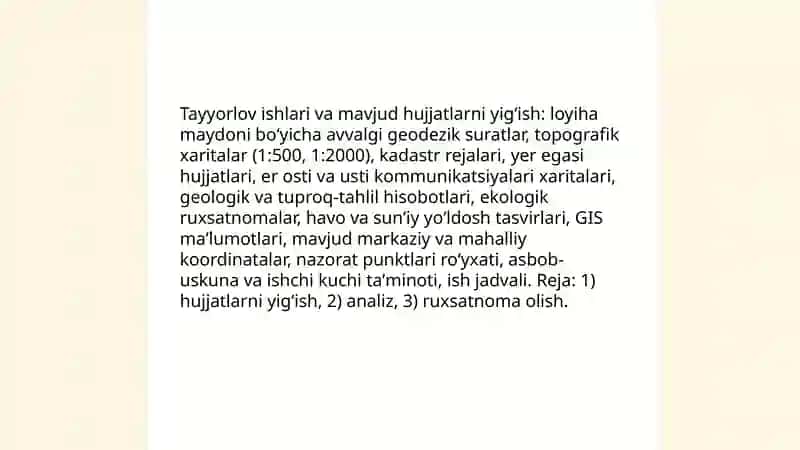 Yoʻl qurilishida bajariladigan geodezik rejalash ishlari bosqichlari 3