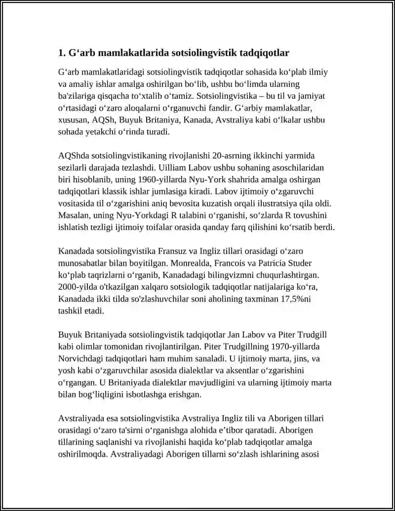 G'ARB MAMLAKATLARI SOTSIOLINGVISTIKASI 3