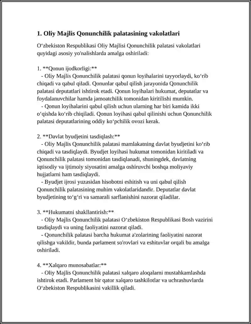 OLIY MAJLIS QONUNCHILIK PALATASINING HUQUQIY HOLATI 3