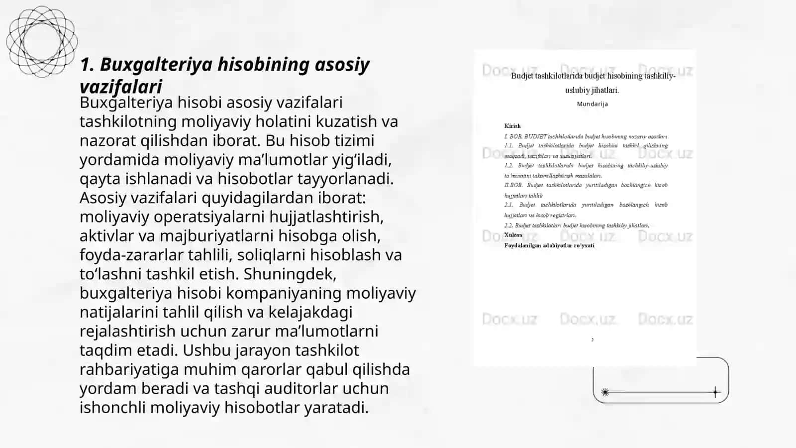 Buxgalteriya hisobi dasturiy kompleksining tashkiliy tuzilishi 3