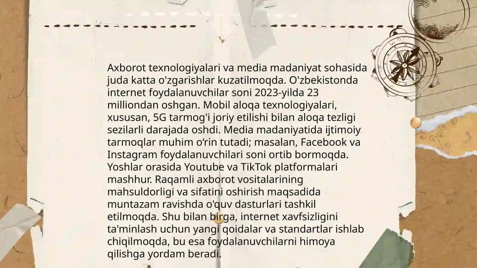 Axborot matnlar bilan ishlash va media madaniyat 3