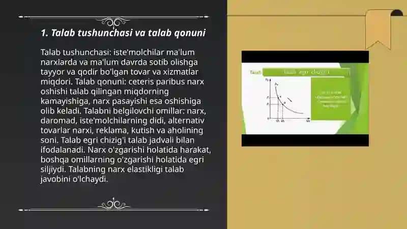 Talab va Taklif. Bozor muvozanati 3