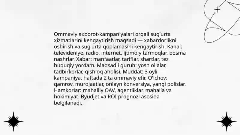 Sug’urta hizmatlarini aholi orasida kengaytirish turlari 3